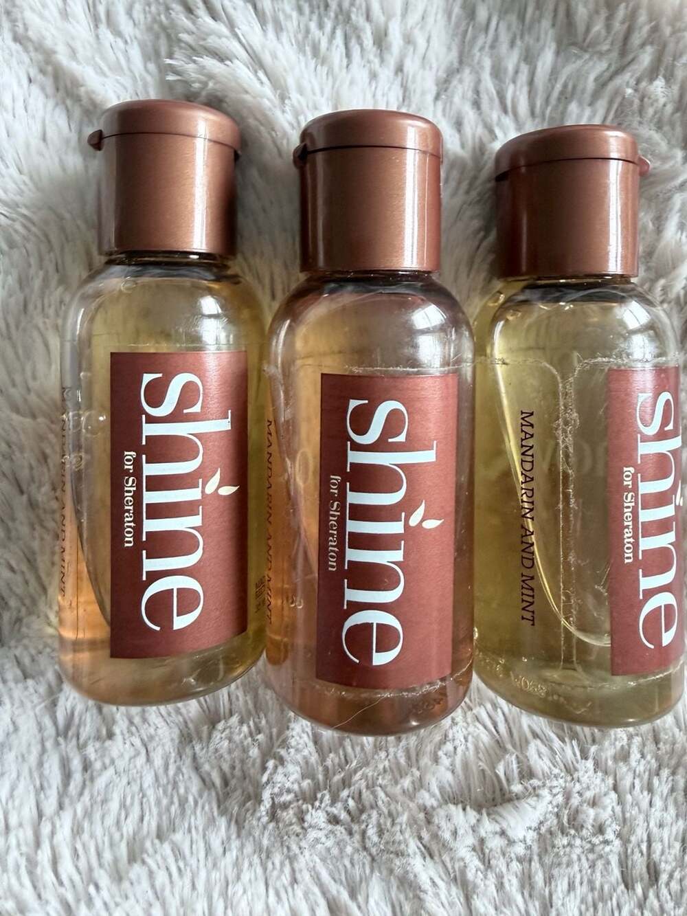 Shine for Sheraton Mandarin and Mint Travel Size Shower Gel and Shampoo Set of 3